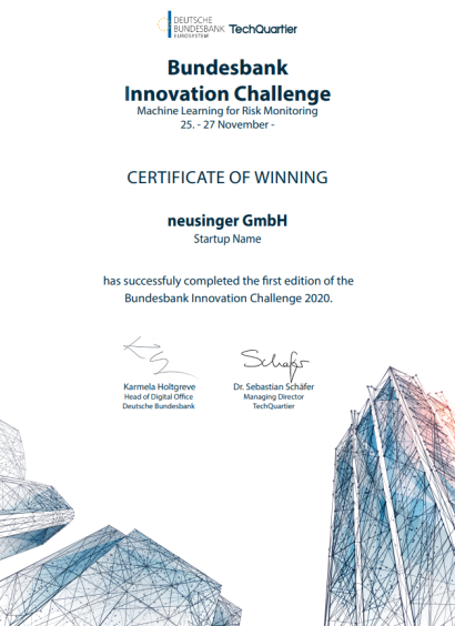 DBB Cert ns - Gewinner der Bundesbank Innovation Challenge