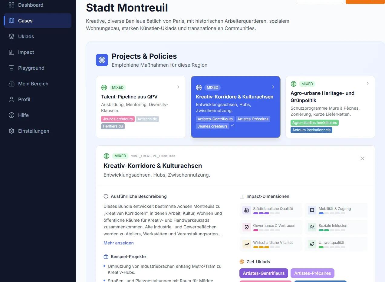 AI.UKLAD – Beispielansicht des Analyse-Dashboards